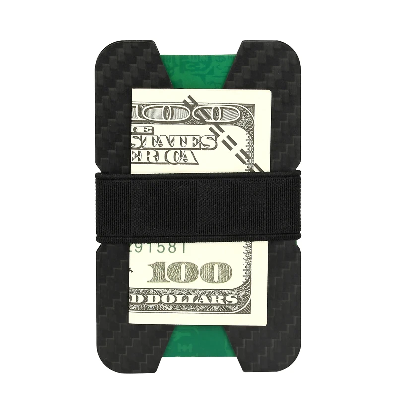 

Carbon Fiber Card Holder with Elastic Money Clip RFID Protector Credit ID Card Holders Men Card Holder Wallet Dropshipping