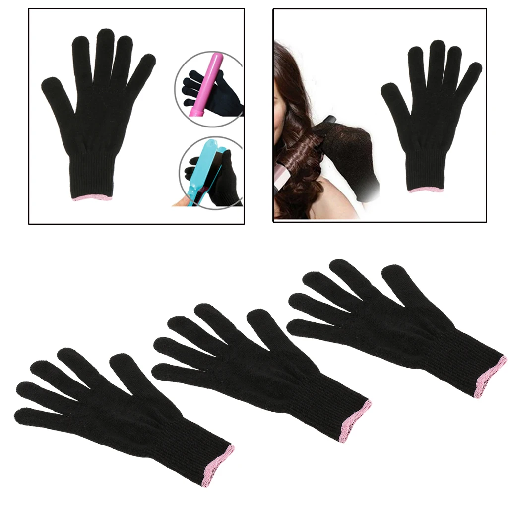 

3PCS Heat Resistant Gloves Hot Proof Protection Gloves for Hair Styling Tool Straightener Brush Heat Blocking for Curling Wand