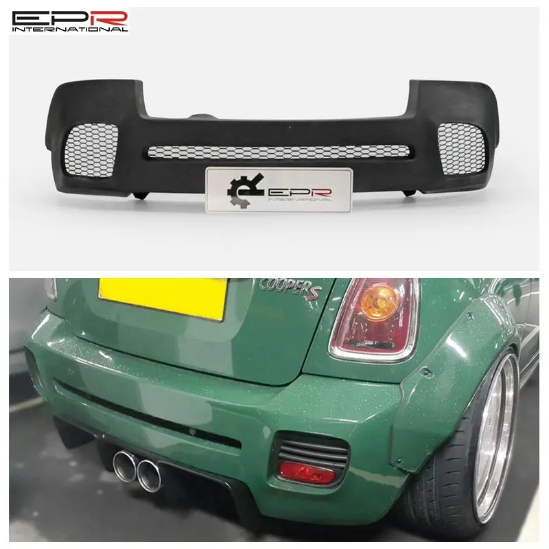 Для R56 Mini Cooper S LB FRP стекловолокно задний бампер inc. противотуманная крышка (только 3