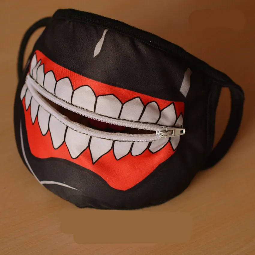 Одежда с надписью Tokyo Ghoul маски на молнии рисунком из аниме Косплэй | Маски для вечеринки -32591550370