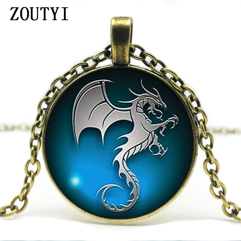 2018/новое популярное ожерелье с драконом из стекла Очаровательное ювелирные