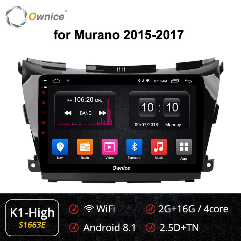 Ownice K1 K2 k3 k5 k6 DVR Восьмиядерный Android 9,0 4G LTE DSP 360 Panorama автомобильный dvd-плеер gps navi для NISSAN Murano - Цвет: S1663 K1-High