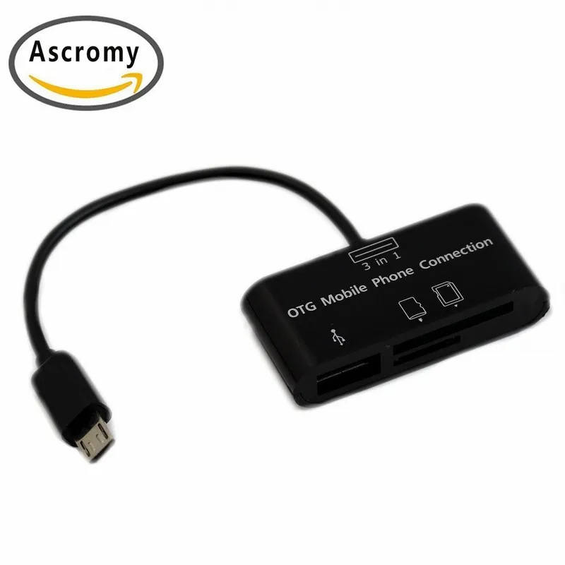 Ascromy 3 в 1 комплект USB подключения HUB SD Micro адаптер для OTG Мобильный телефон Xiaomi Redmi 4x