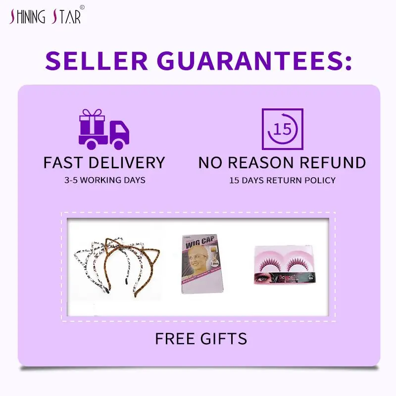 Shiningstar Омбре мед блонд Бразильские глубокие синтетические волосы волнистые 10-20