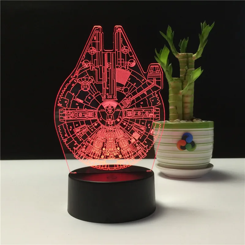 Графический планшет Star Wars Тысячелетний сокол 3D Holograma Lampka ночной Светильник USB Luz De