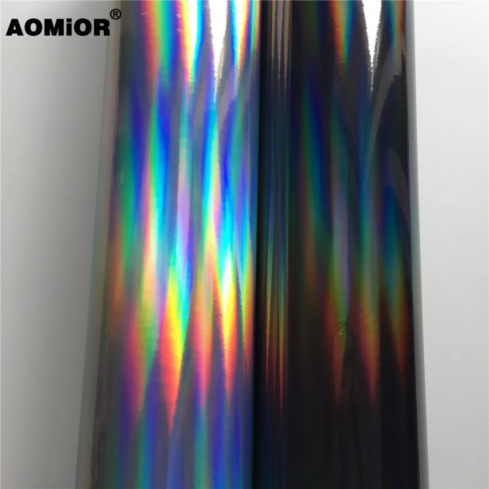 

Black Silver Iridescent Gold Holographic Kaleidoscope Vinyl Film Chrome Laser Vinyl Roll Bubble Free Car Phone Laptop PAD