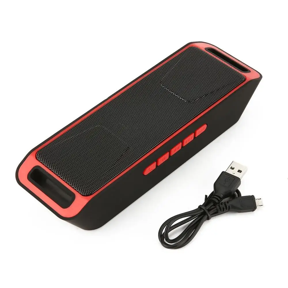 S208 Bluetooth динамик беспроводной Recharegable стерео громкий динамик s usb зарядка мини FM радио Многофункциональный звук Бумбокс - Цвет: Красный