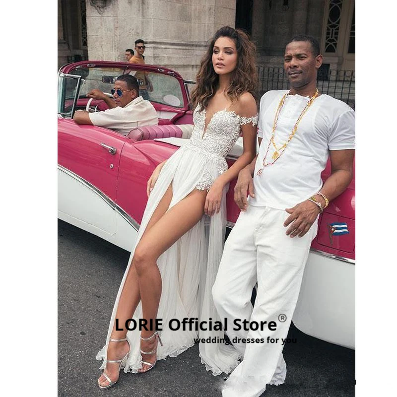 LORIE свадебное платье трапециевидной формы с кружевной аппликацией и двойным