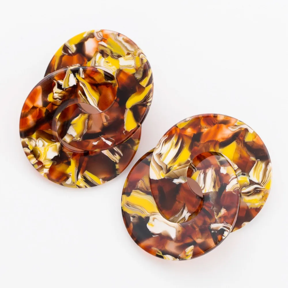 Pomlee разноцветные Boho круглые серьги в форме капли для женские двухслойные