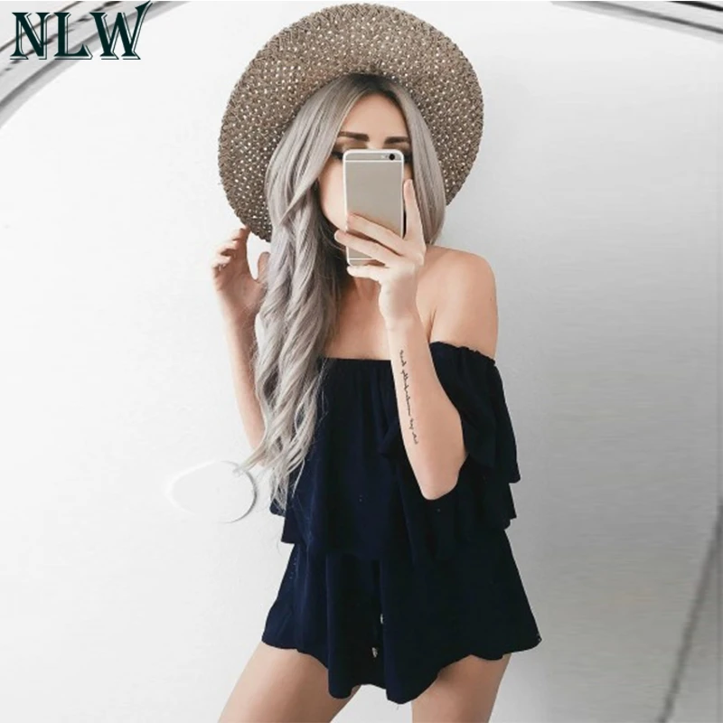 NLW розовый шифоновый с открытыми плечами комбинезон бабочка рукав открытая спина