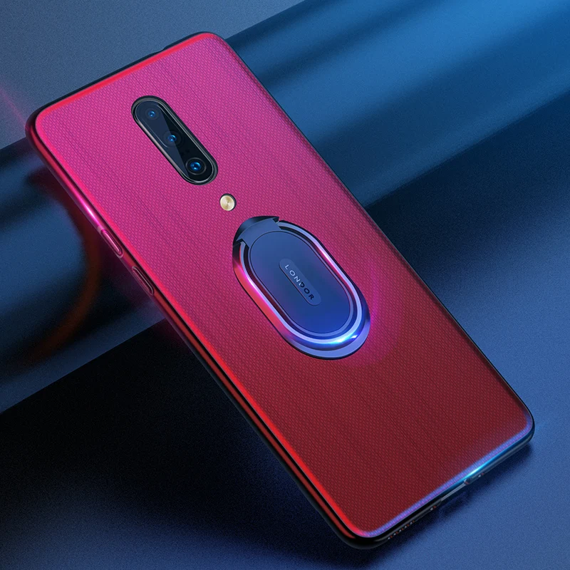 Оригинальный чехол для Oneplus 7 Pro из искусственной кожи с автомобильным магнитным