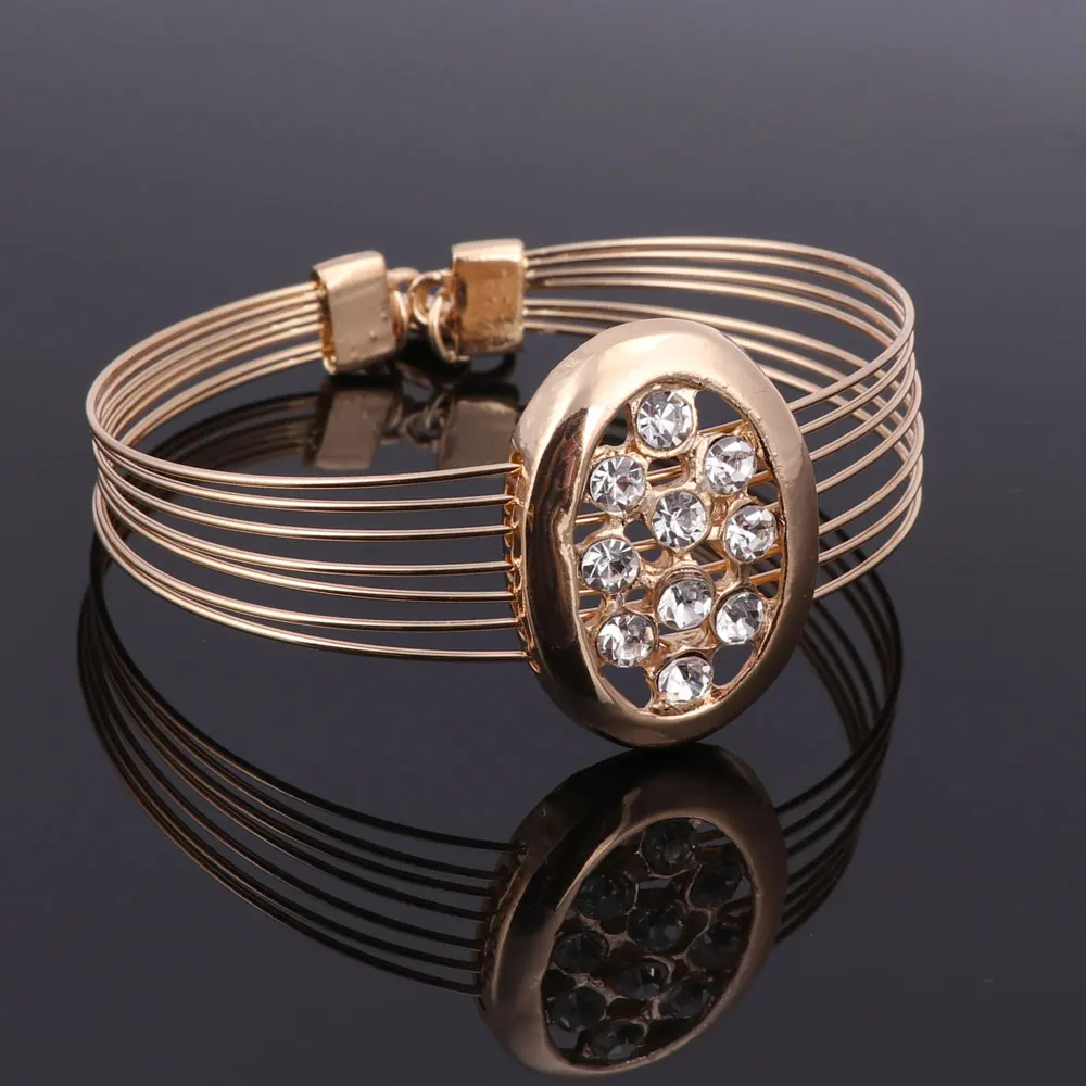 Модные Ювелирные наборы Кристалл ожерелье серьги браслет кольцо Набор для