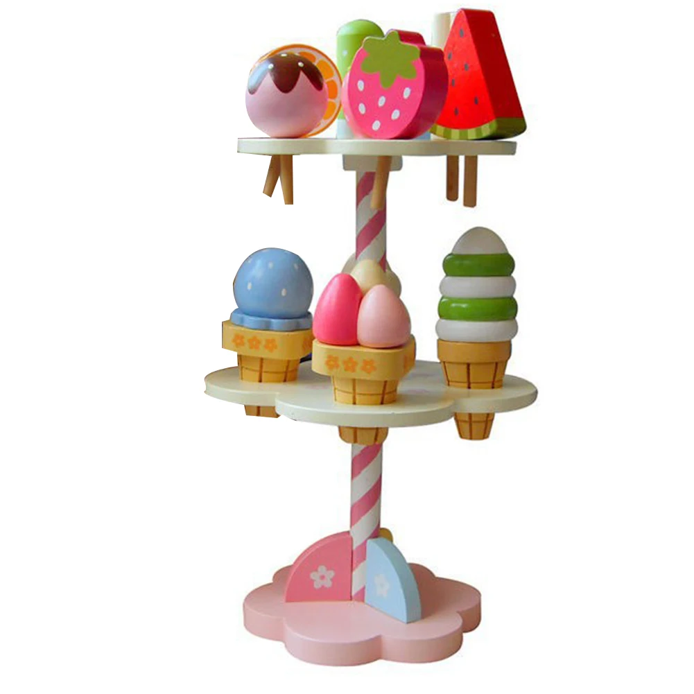 

Simulation Kids Magnetic Ice Cream with Display Stand Wooden Toy Birthday Gift