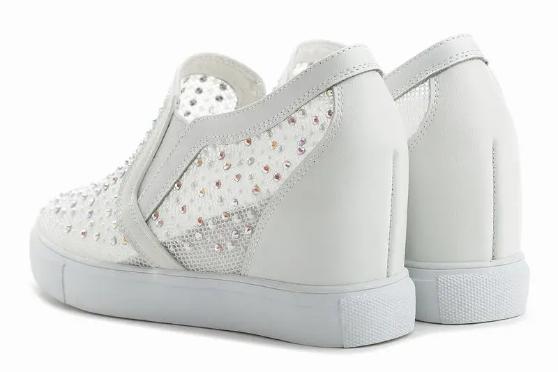 Cyabmoz Летние Женщины Клинья Туфли На Платформе Высота Увеличение Горный Хрусталь