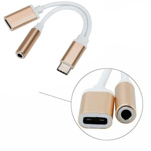 2в1 USB C Type до 3 5 мм аудио Aux кабель зарядного устройства для Samsung Huawei P20|Коннекторы и