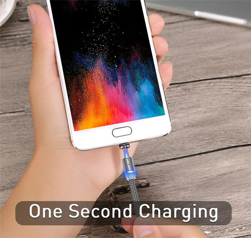 Магнитный Micro USB кабель USLION 2 м Type C для iPhone XS Max X провод зарядного устройства Samsung
