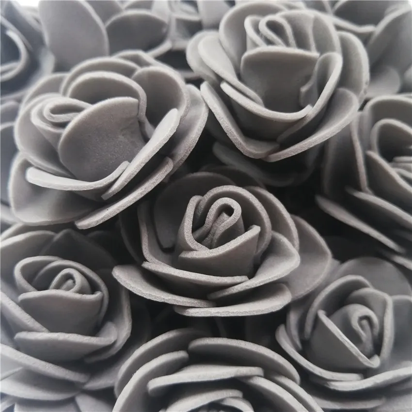 200pcs Rose Grey 200 шт недорогие искусственные цветы для дома Свадебные украшения, аксессуары из пенопласта плюшевый медведь розы искусственные цветы - Цвет: 200pcs Rose Grey