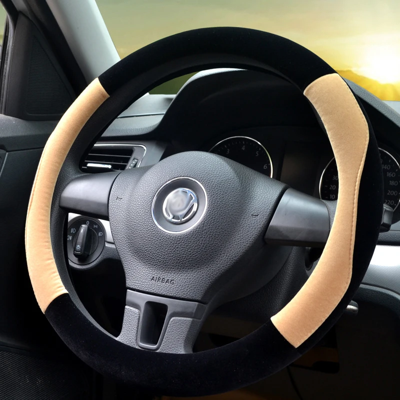 

Car Steering Wheel Cover Stitching PU Leather Universal 38cm 15inch man and women car steering wheel cover