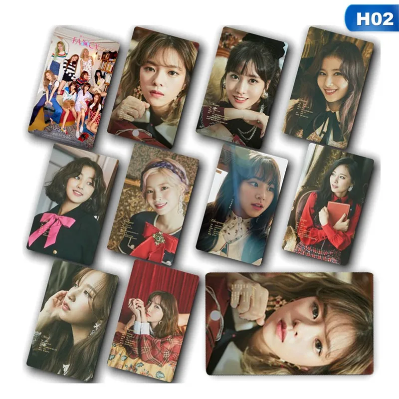 15H02 10 шт./компл. Kpop дважды фантазии вы фото Stikcy карты Sana Nayeon HD Фотокарта стикеры Момо Мина карты с кристаллами - Цвет: 15H02