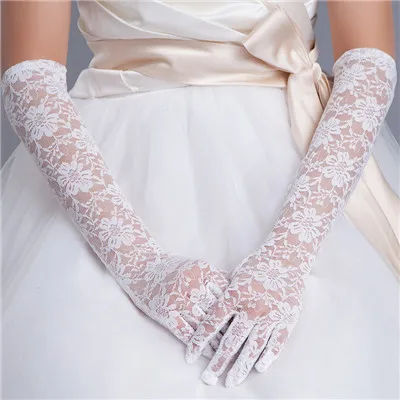 

Special Occasion Gloves Cheap Lace Bridal Gloves Elbow Length Red/Black/Beige/White Wedding Dresses Accessories In Stock