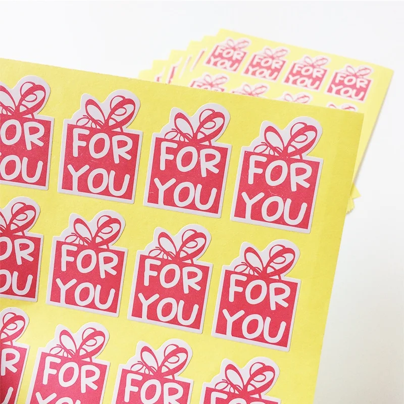 

1200 Pcs/lot Cute Pink Gift Box Shape For You Sealing Sticker DIY Multifunction Gifts Posted Baking Decoration Label Sticker
