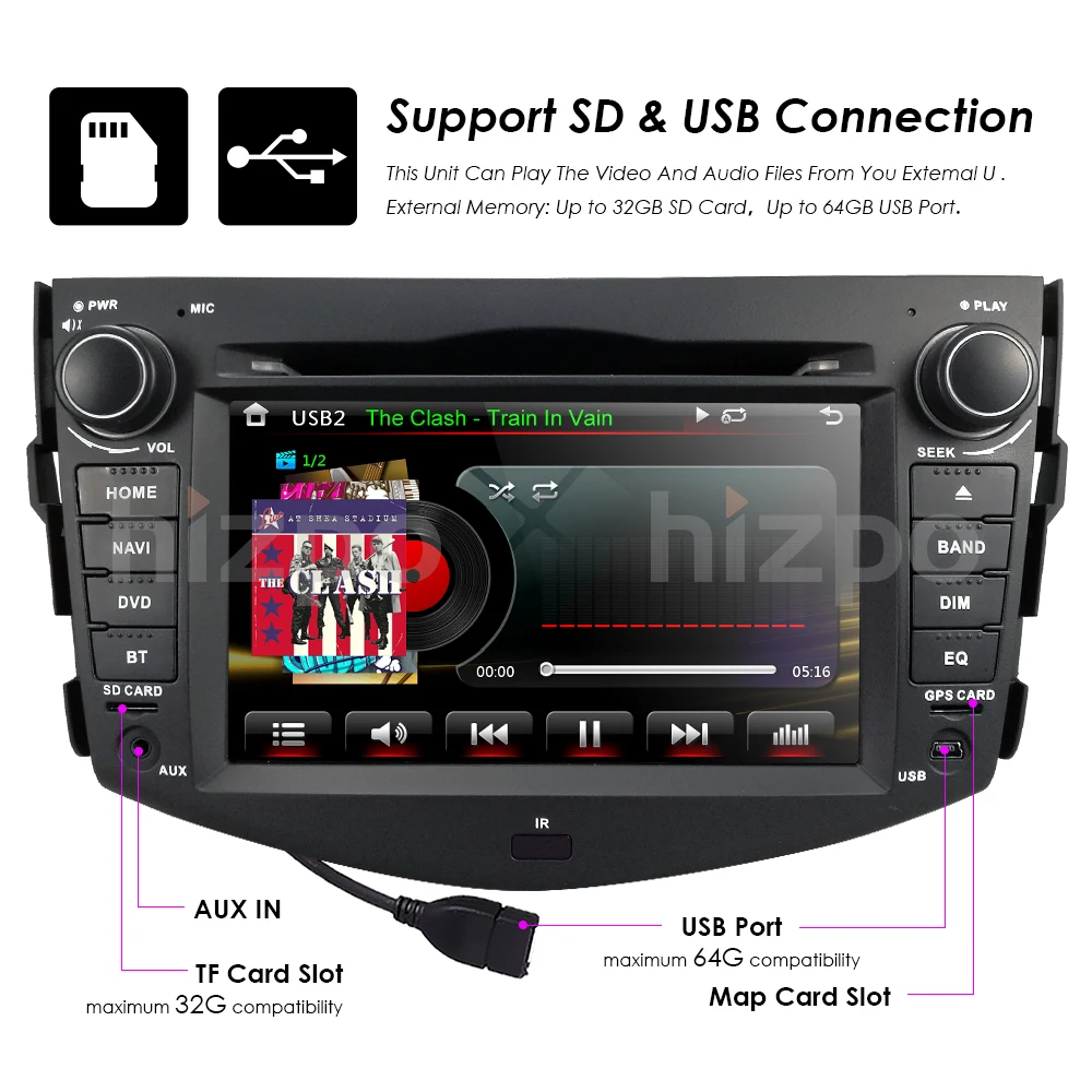Автомагнитола Sat Nav dvd-плеер для Toyota RAV4 2006-2012 с gps навигацией Радио ТВ Стерео система Bluetooth и карта 8g