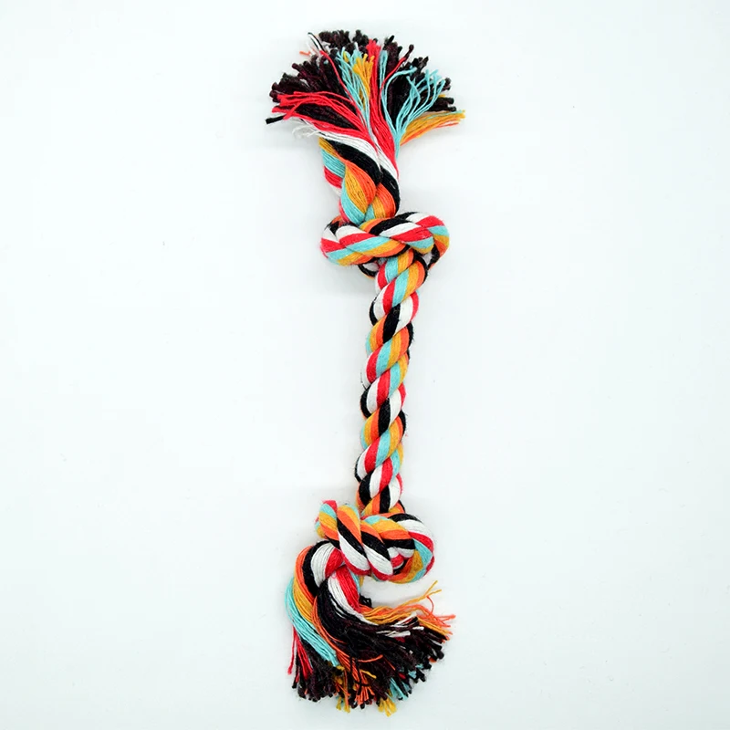 1 шт./лот игрушки для домашних животных собак двойной многоцветный узел хлопковая