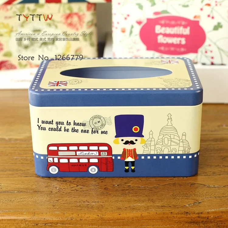 2016 NEW Classic iron series British style paper towel box multicolor optional European Home Furnishing storage boxes Дом и сад