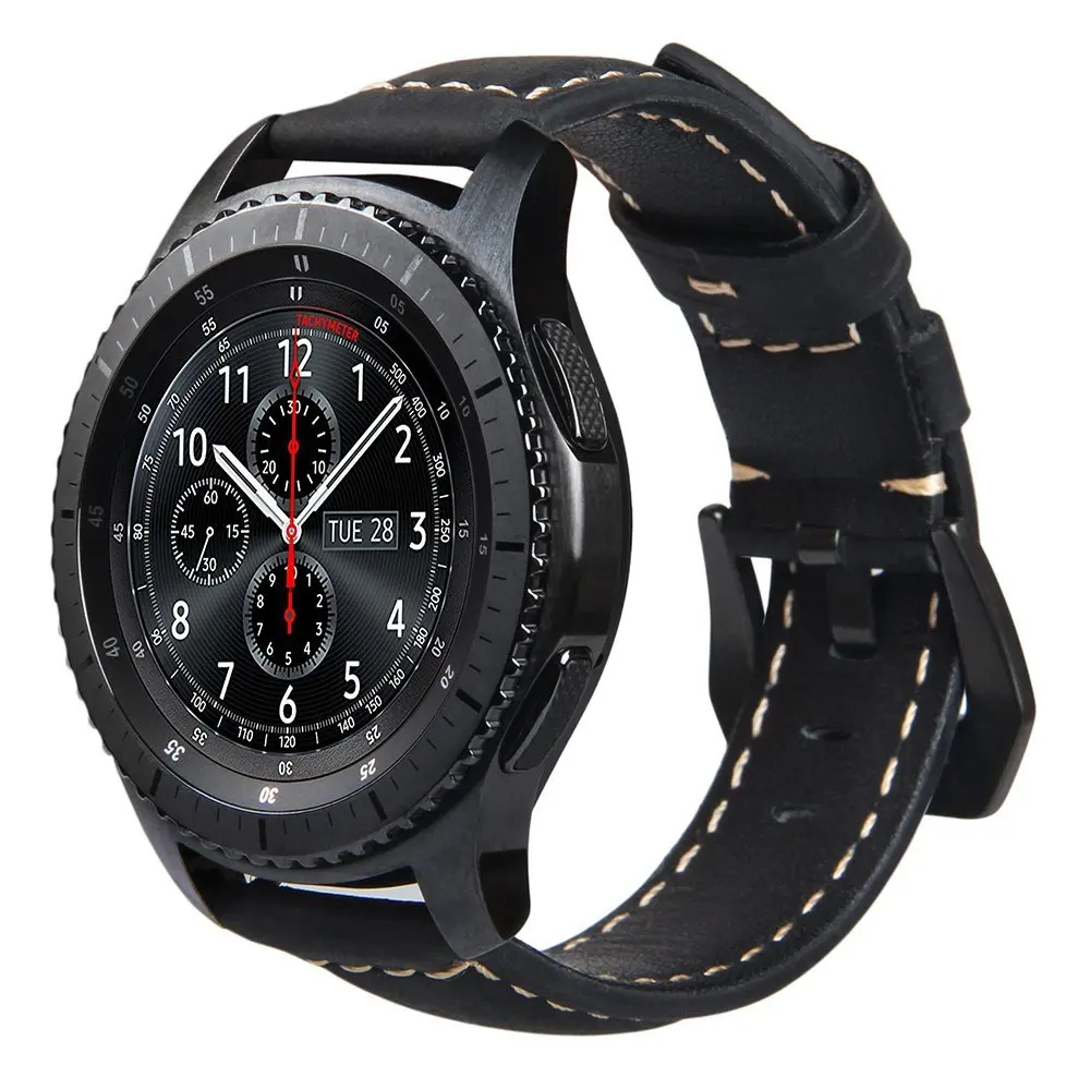 22 мм браслет из натуральной кожи для Samsung Gear S3 Frontier классический ремешок huami amazfit