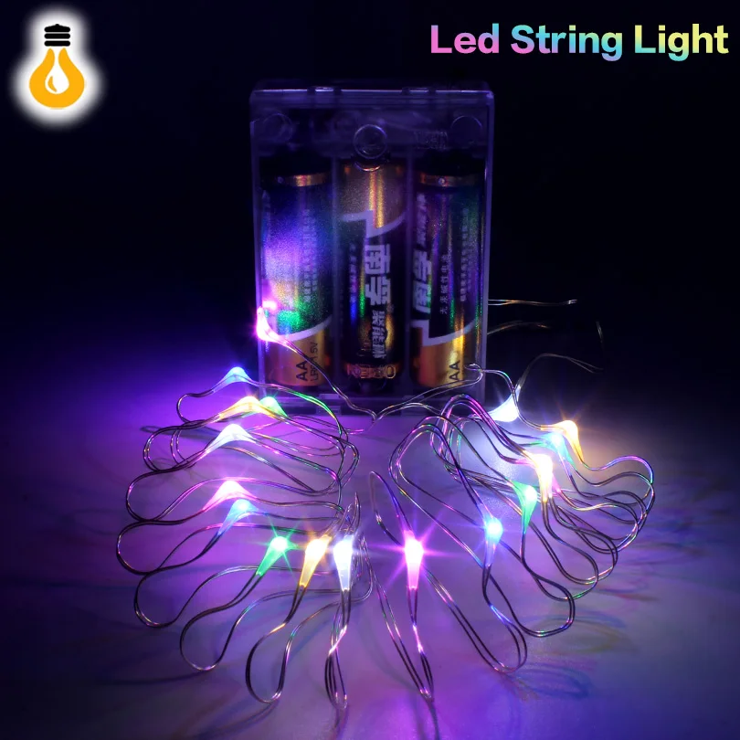 10 м 5 2 1 Серебряный провод сказочные огни батарея светодиодные гирлянды питание