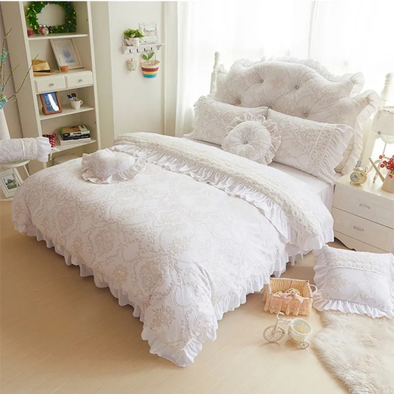 Белый/бежевый/розовый/фиолетовый/красный цвет принцесса пододеяльник набор