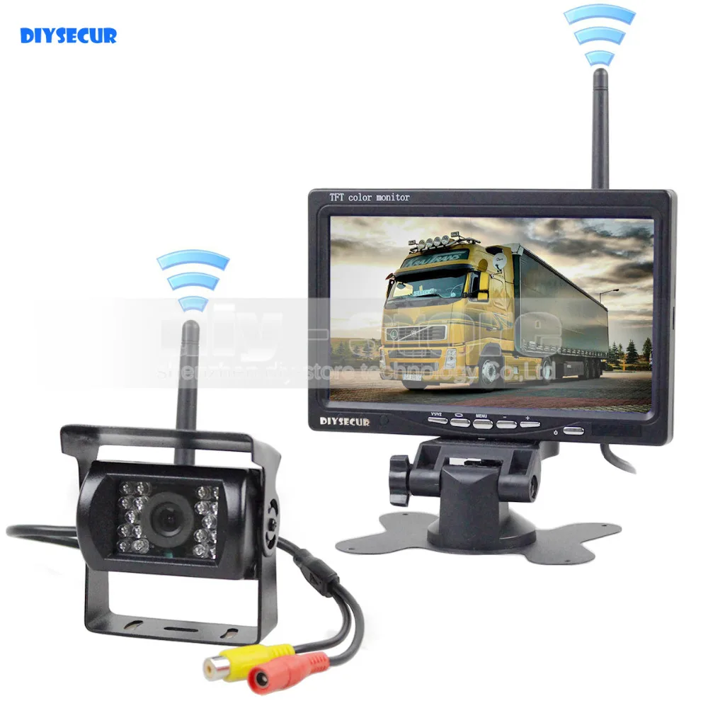 DIYSECUR Беспроводная передача 800x480 7 дюймов Автомобильный Монитор IR CCD камера