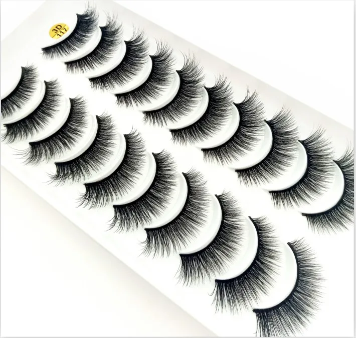 HBZGTLAD 1/5/10pairs Real Mink Eyelashes 3D Natural False Eyelashes 3d Mink Lashes Soft Eyelash Extension Makeup Kit Cilios - Color: 117