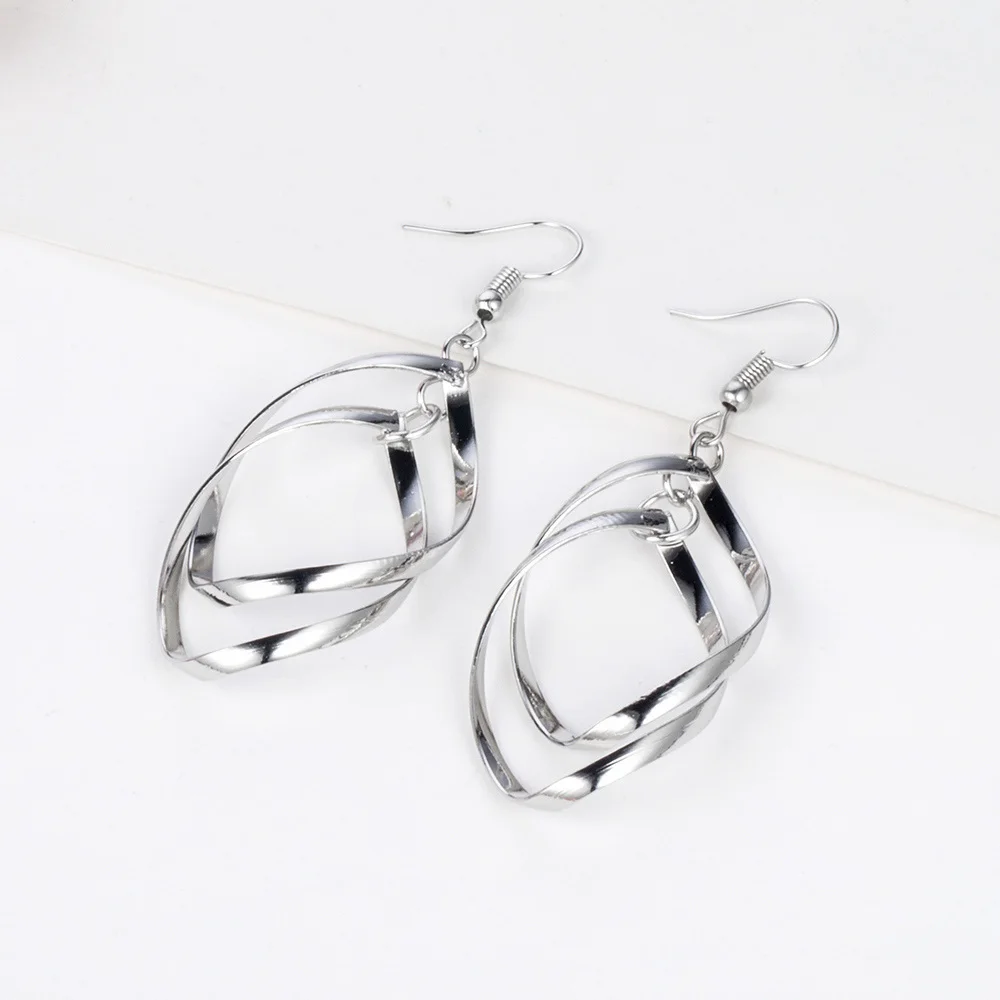Silver Color Новая мода сердце из имитации жемчуга с украшением в виде кристаллов в форме цветка с «крыльями ангела» Корона серьги-гвоздики геометрической формы для Для женщин заявление ювелирные изделия уха - Окраска металла: Silver Color