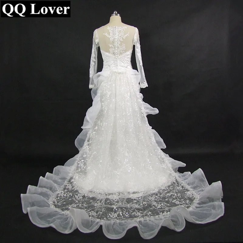 Платье свадебное со съемным шлейфом и длинными рукавами|vestido de noiva|vestido noiva sexydetachable