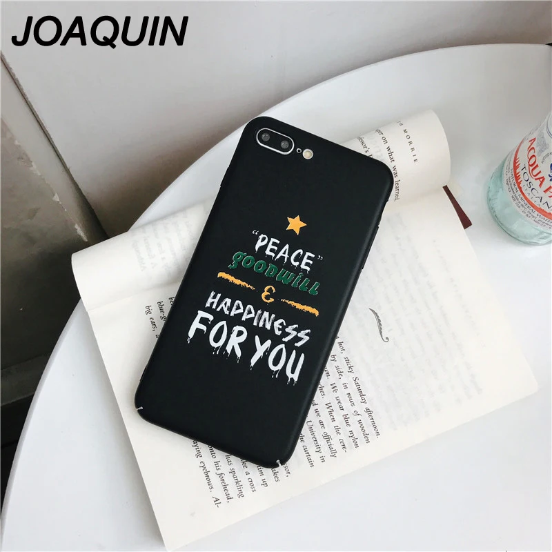 Модные черные чехлы для телефонов с надписью Peace goodwill iPhone 6 6S 7 8 Plus X Матовая