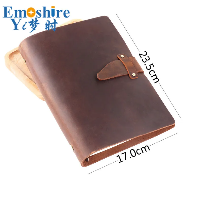 

A5 Leather Retro Loose-leaf Notebook Diary Office Business Simple Notepad Crazy Horse Leather Hand Note Book Customization N155