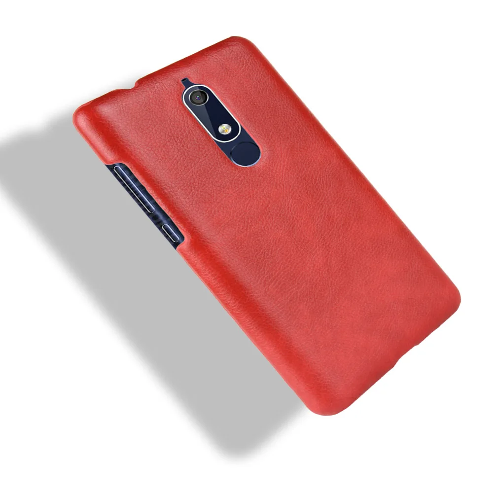 Lichee Pattern Mobile Phone Case For nokia5.1 uxury PU Leather Hard Plastic Back Cover Fundas |