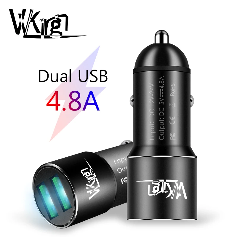 VVKing 4.8A Макс интеллектуальная зарядка двойной USB алюминиевый сплав металлическое