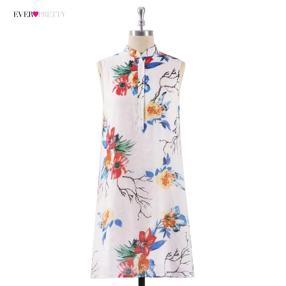 Ever Pretty Vestido Novia, короткое платье для вечеринки в китайском стиле, 04000 белое платье трапециевидной формы с цветочным принтом и коротким рукавом для мамы невесты