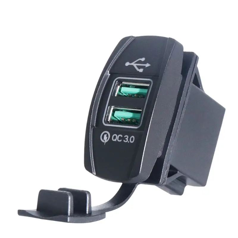 DIY двойной USB Quick Charge 3,0 светодиодный адаптер питания для быстрой зарядки 12 V/24 V автомобиля лодки мотоцикла SUV автобуса грузовика морского