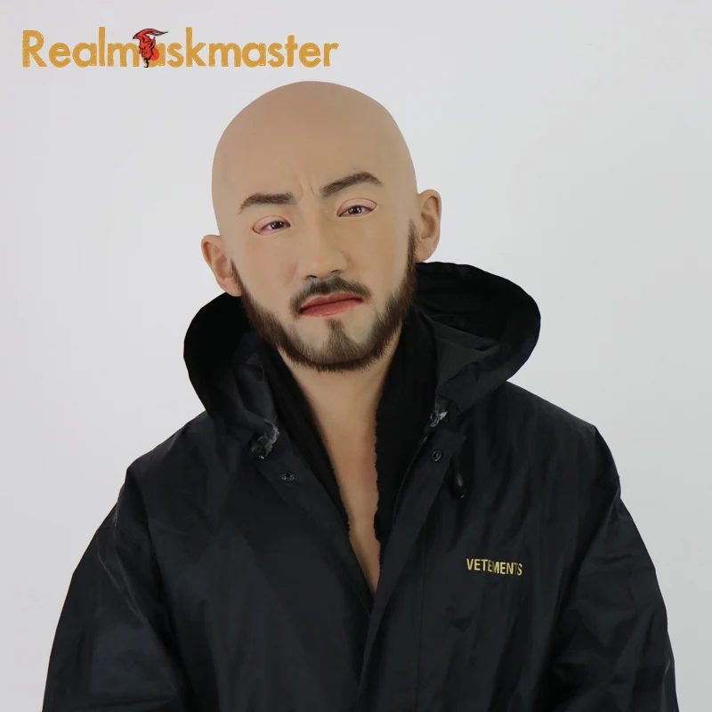 Realmaskmaster силиконовые маски для Хэллоуина для всего лица, бороды, маски предметы для вечеринок, мужские Фетиш маски для кожи человека