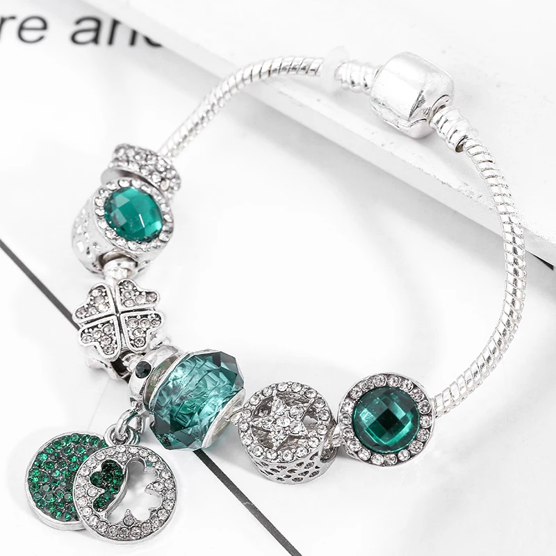 BAOPON стиль растения четырехлистный клевер талисманы браслет для женщин роскошный