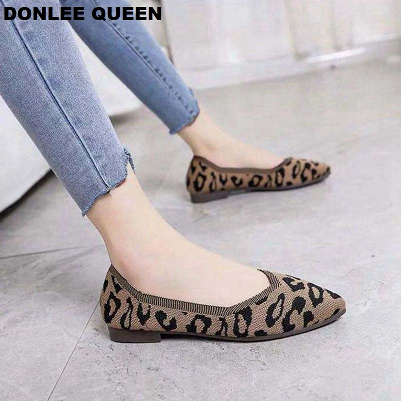Женские мокасины на плоской подошве DONLEE QUEEN леопардовые Лоферы без шнуровки