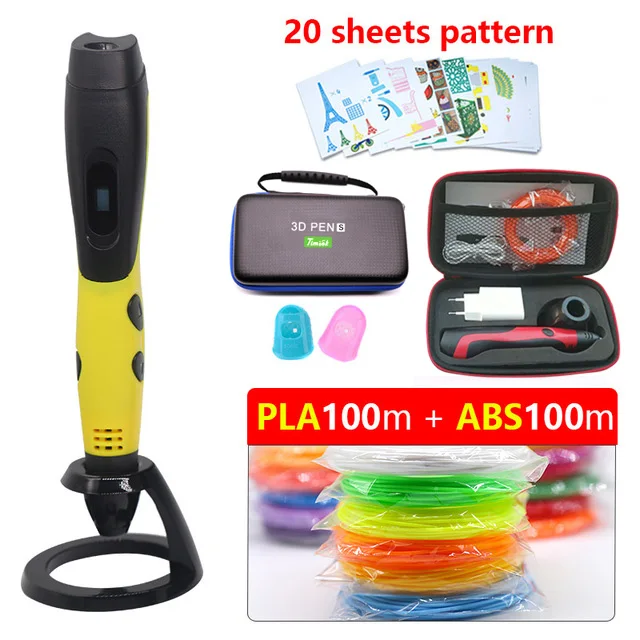 2.Pen 200M Pattern V6 3d pen3d принтер Ручка версия с 200 м abs/pla 1,75 мм Защитная филамет с сумкой для хранения Рождественский подарок Быстрая отправка - Цвет: 2.Pen 200M Pattern