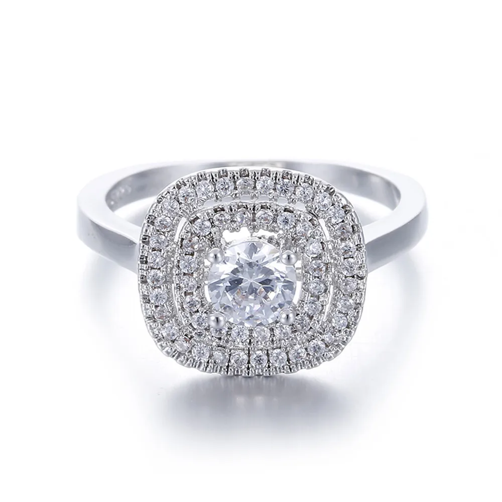 Большие квадратные дизайнерские роскошные кольца с фианитом ААА для женщин из