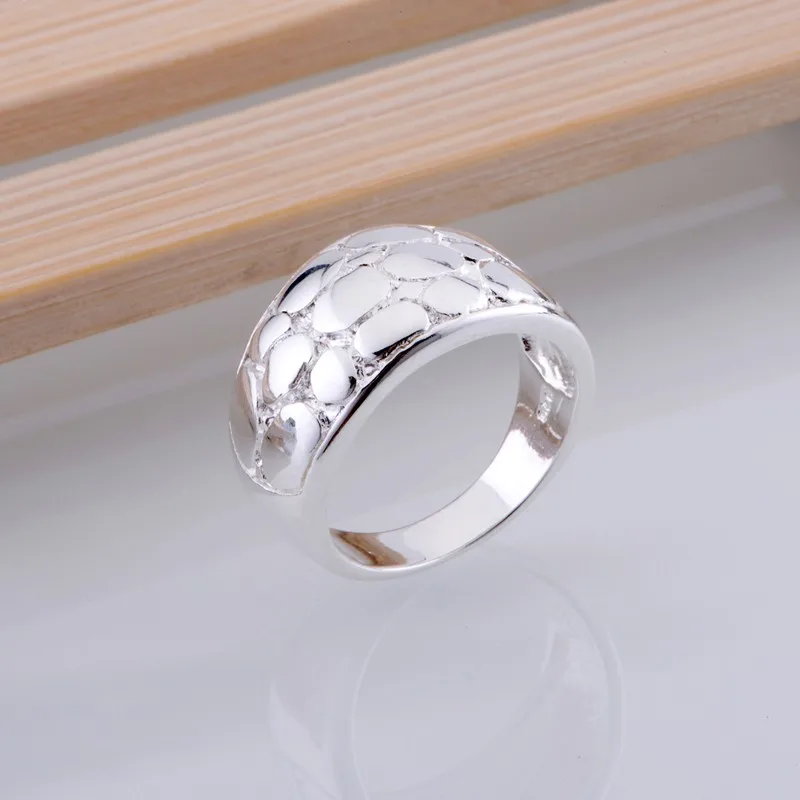 Круглые полые посеребренные кольца оптом 925 модные ювелирные серебряные 925sterling