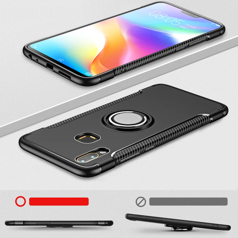 Чехол для Vivo V9 для Vivo Y85, чехол для телефона, Жесткий ПК+ Мягкий силиконовый защитный чехол для Vivo V11 pro V11i Y97 X23, магнитный автомобильный держатель