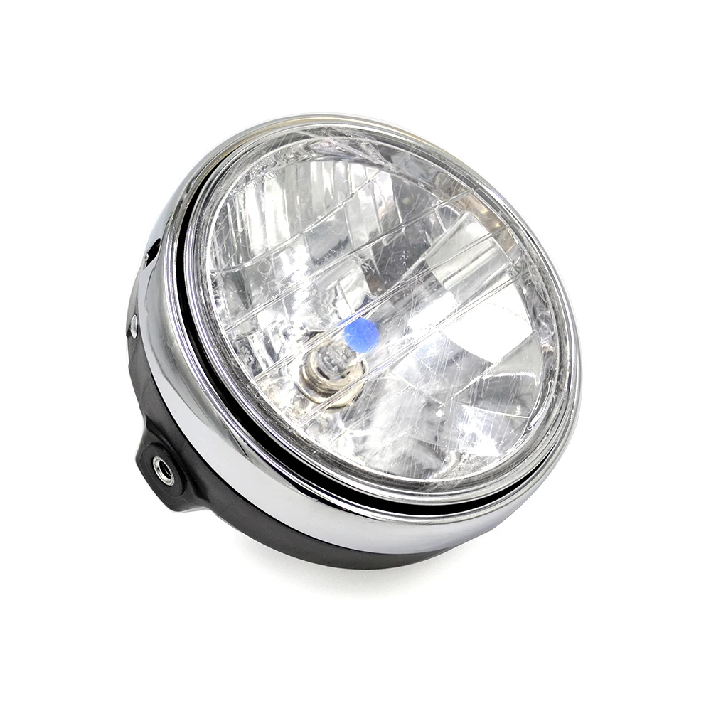 Настраиваемая Передняя мотоциклетная круглая хромированная галогенная фара для
