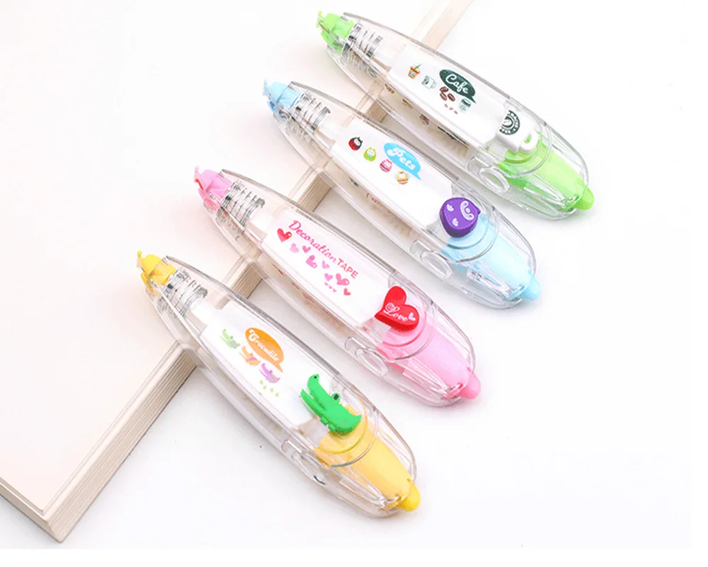 Высокое качество милый узор пресс тип декоративная лента корректор дневник